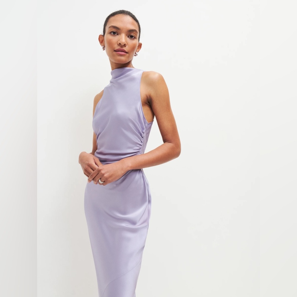 Reformation casette silk dress size 0 shade aura